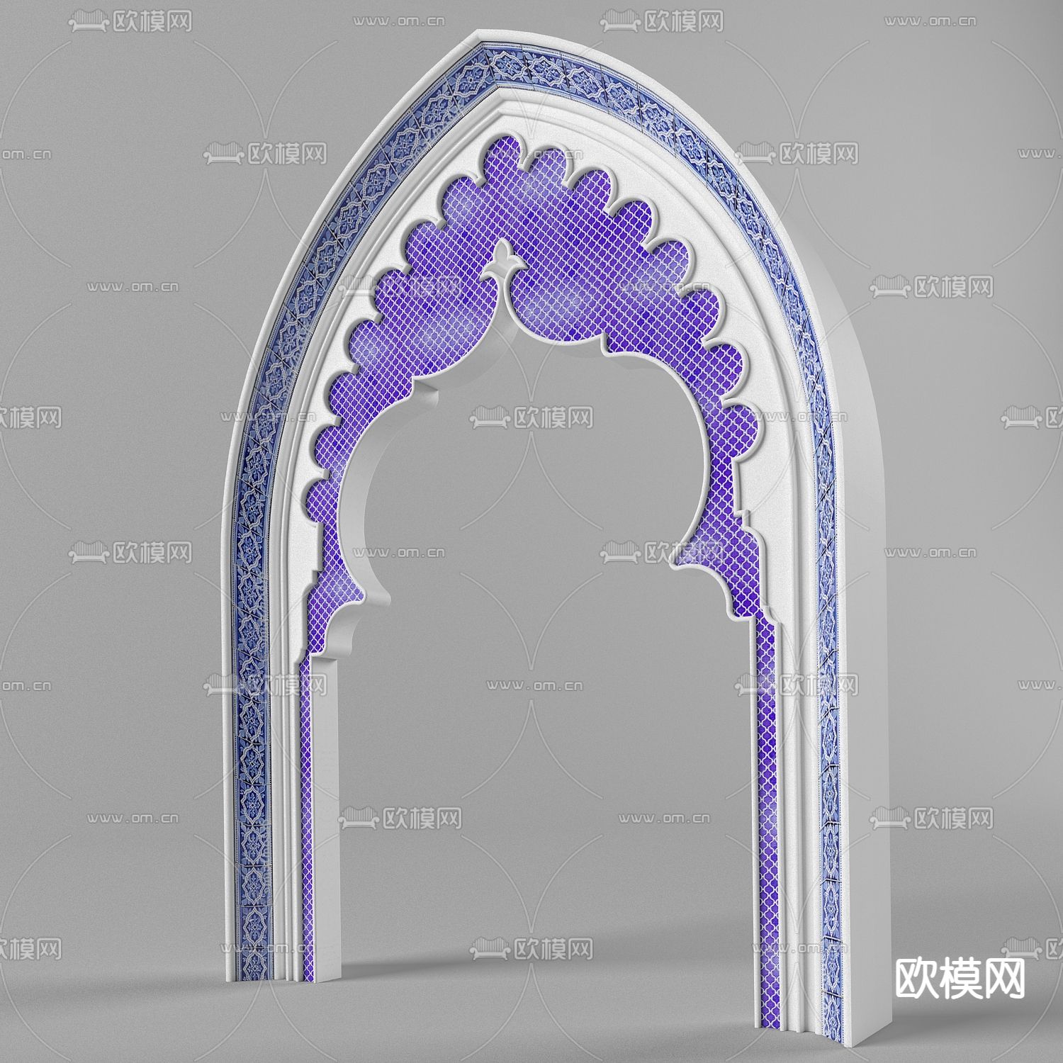 欧式实木拱门su模型下载（渲染图1）