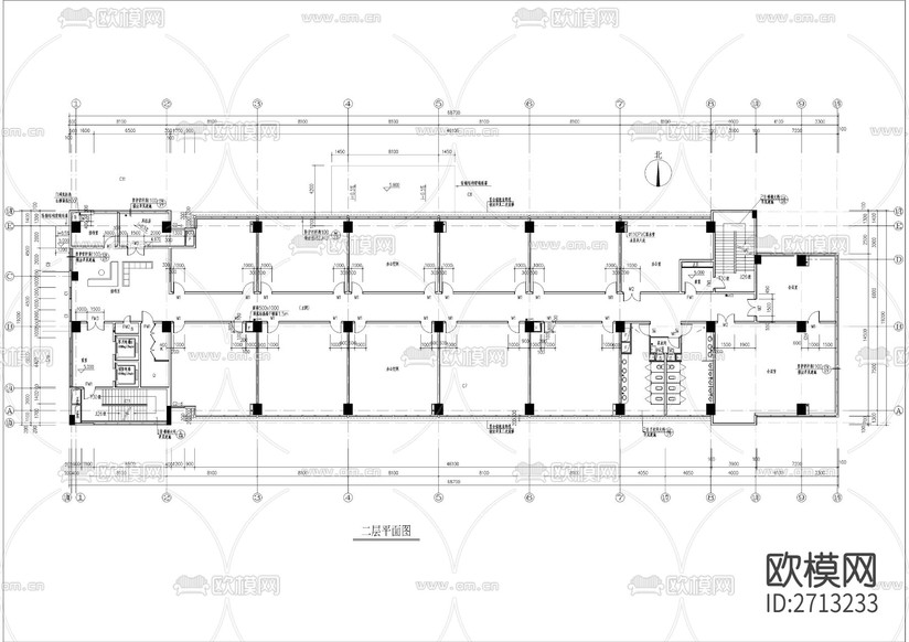 整套研發(fā)辦公樓建筑cad施工圖下載(渲染圖7)