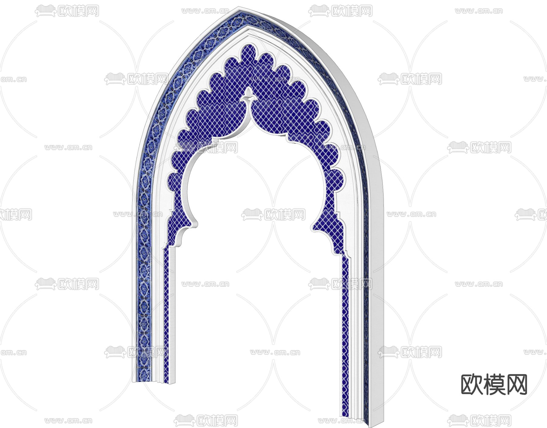欧式实木拱门su模型下载（渲染图2）