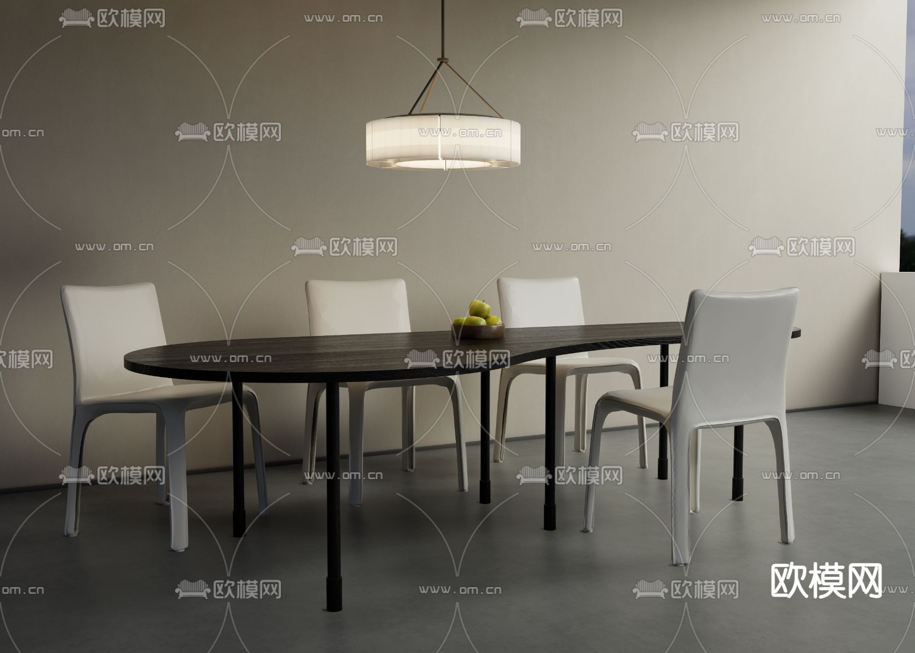 现代餐桌椅3d模型下载