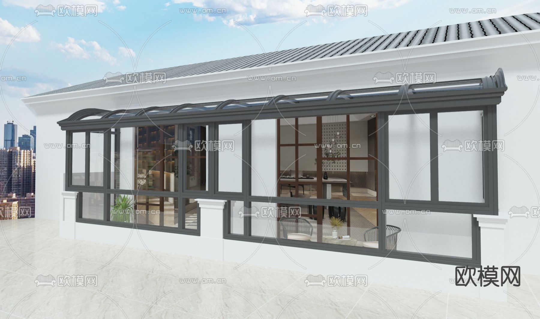 阳光房 露台免费3d模型下载（渲染图1）