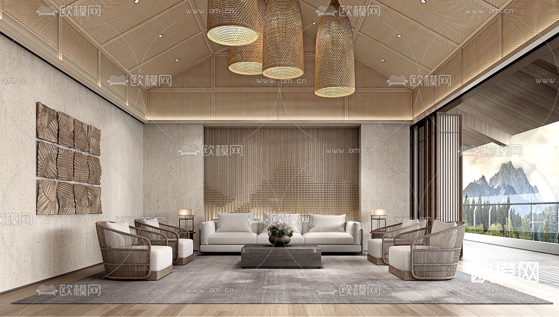 会客厅 接待室3d模型下载