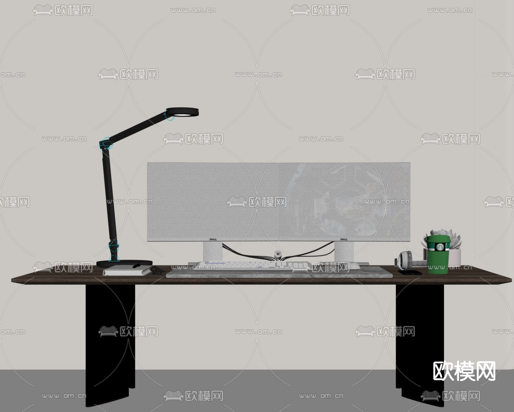 电脑 电脑桌su模型下载（渲染图2）