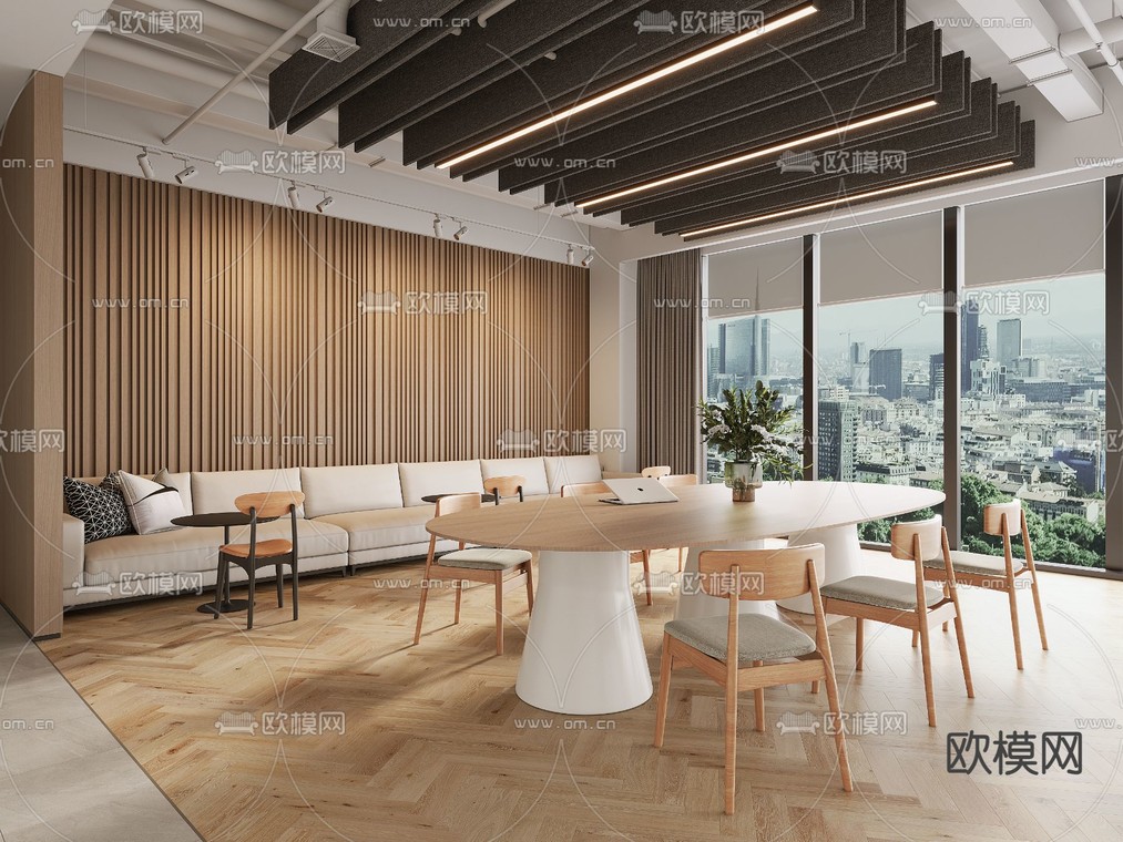 办公室休息区3d模型下载_ID14160143_3dmax免费模型-欧模网
