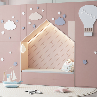  现代儿童衣柜su模型 