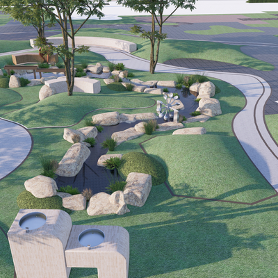 儿童戏水区su模型