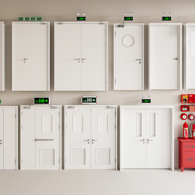  现代消防门 防火门su模型 