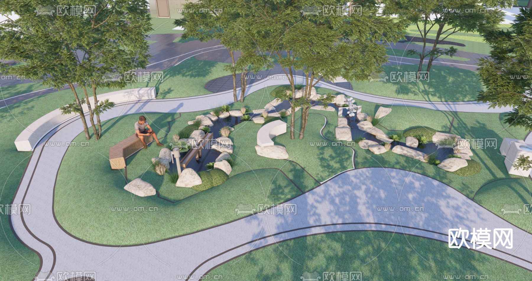 儿童戏水区su模型