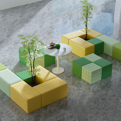  现代公共座椅su模型 