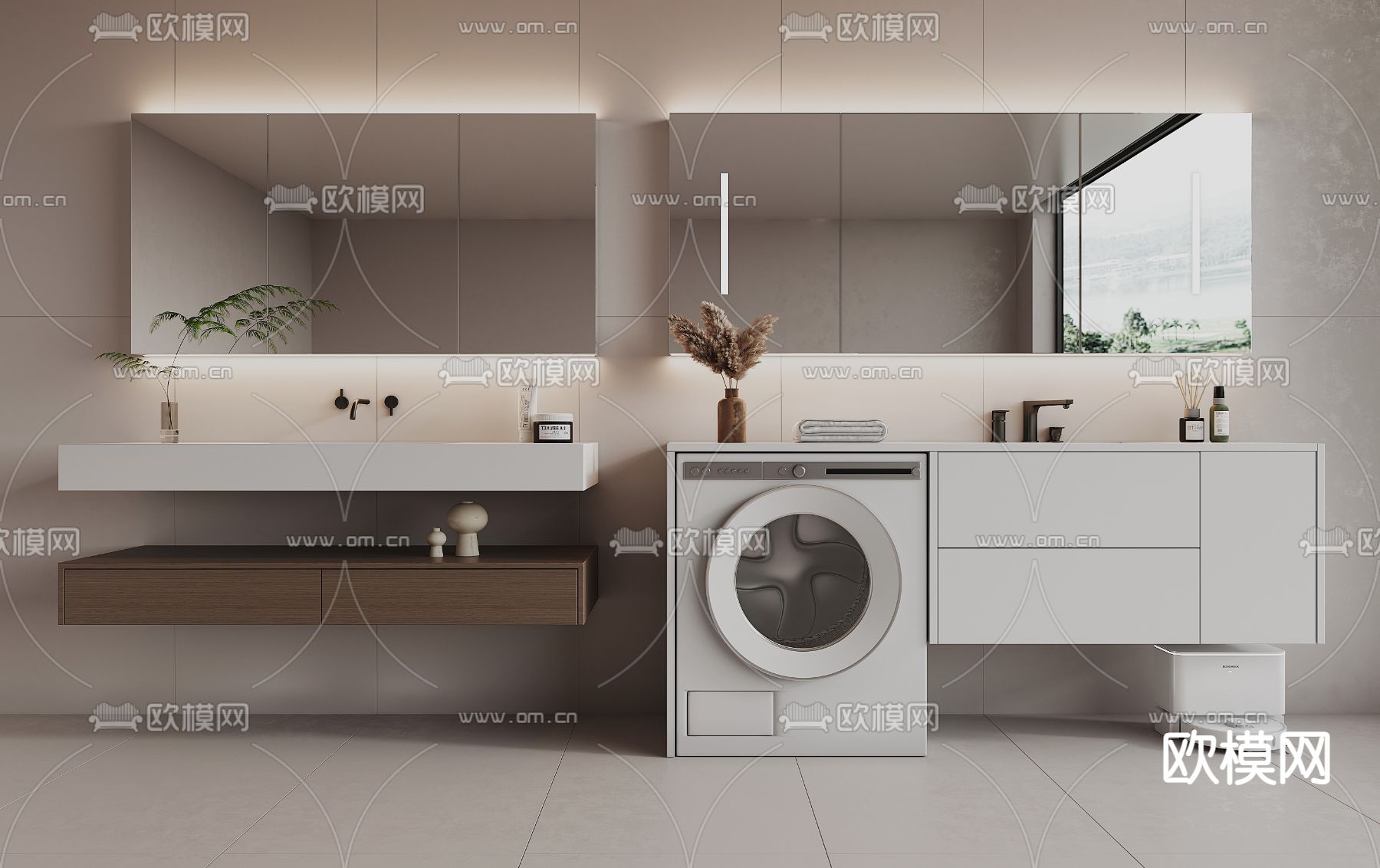 浴室柜 洗手台 洗衣柜3d模型下载