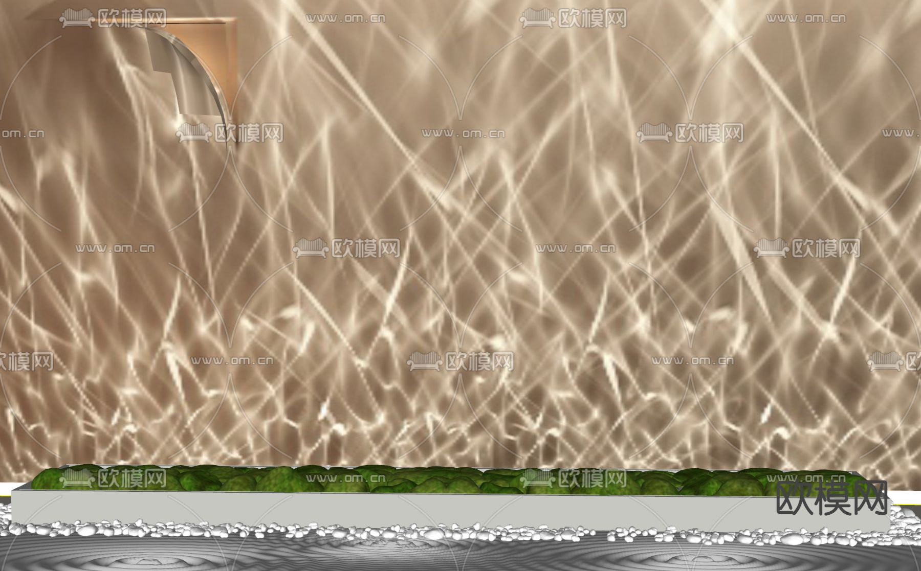 波纹灯 洗墙灯 装饰灯su模型下载（渲染图2）