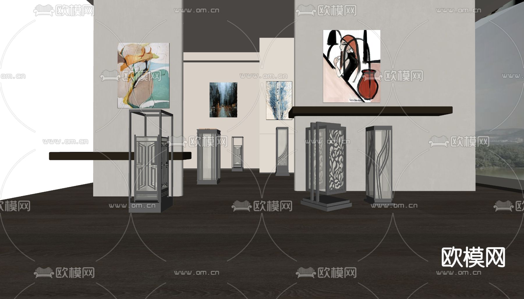 景观灯 草坪灯 庭院灯 户外灯su模型下载（渲染图2）