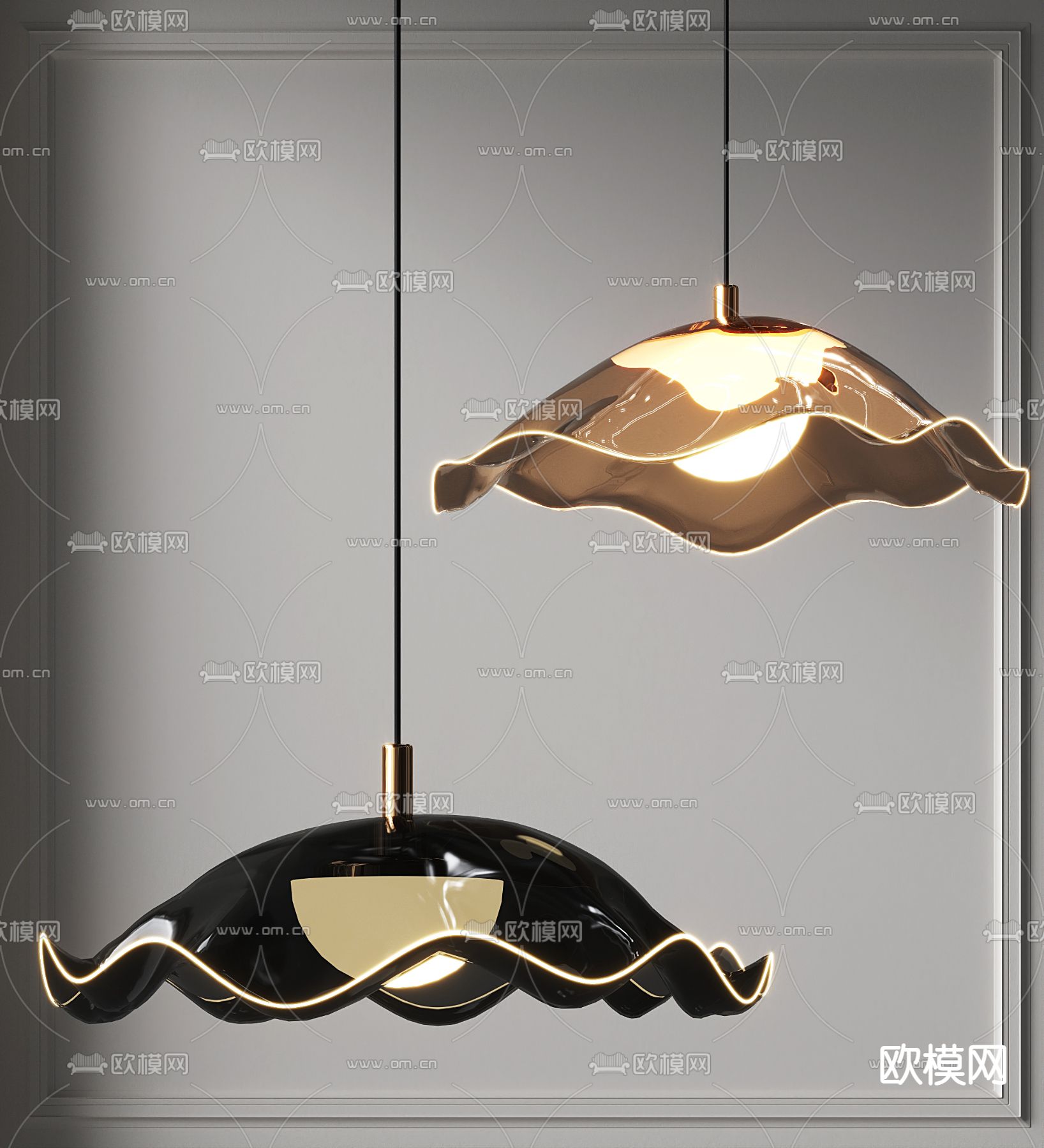 花边小吊灯3d模型下载