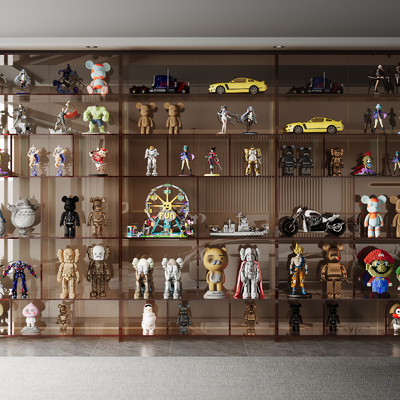  潮玩 手办柜su模型 