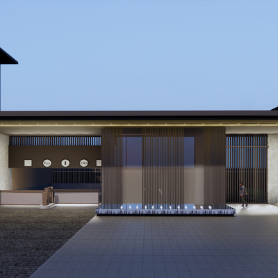 住宅小区入口su模型