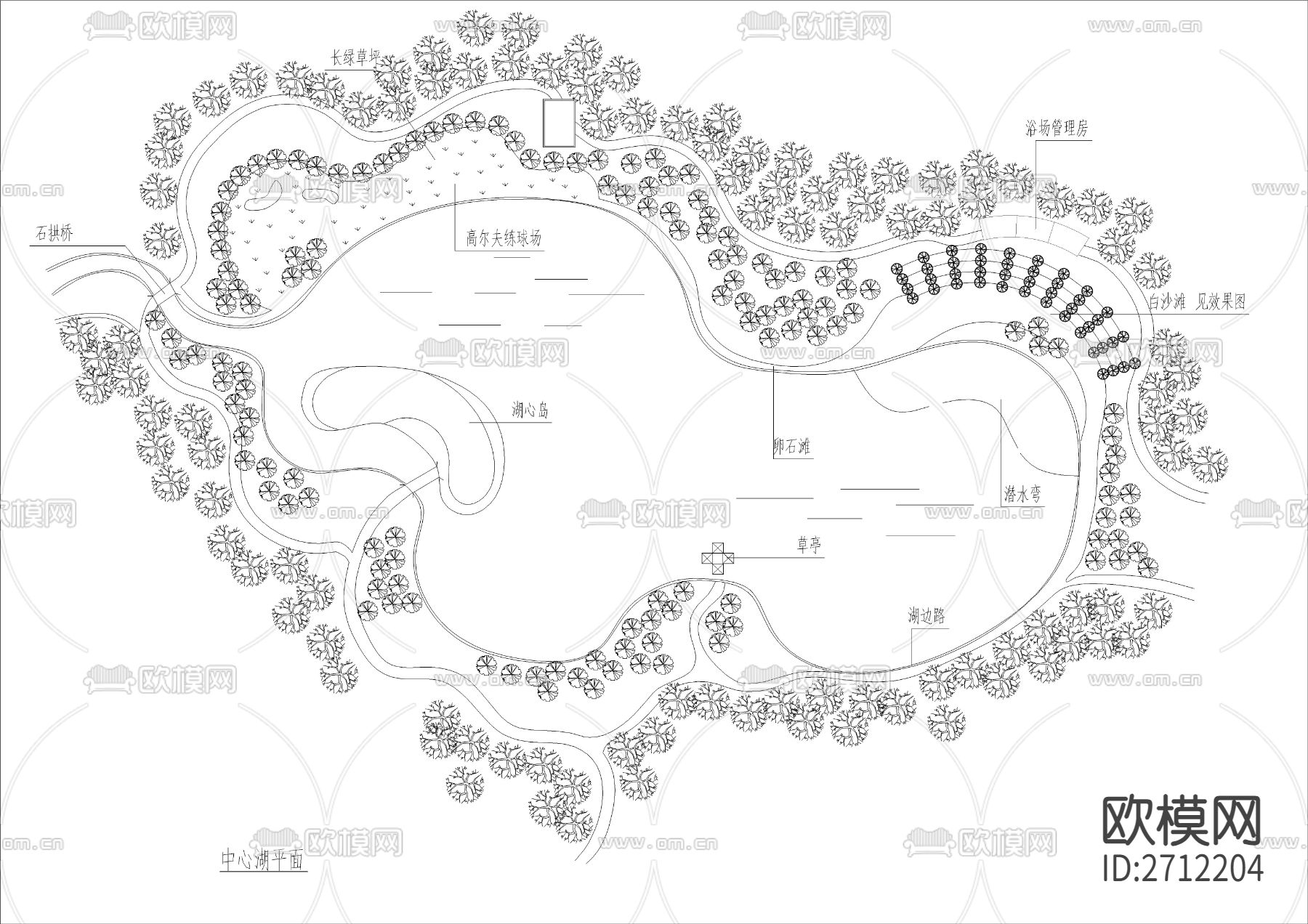 中心湖 文化长廊节点大样下载（渲染图1）
