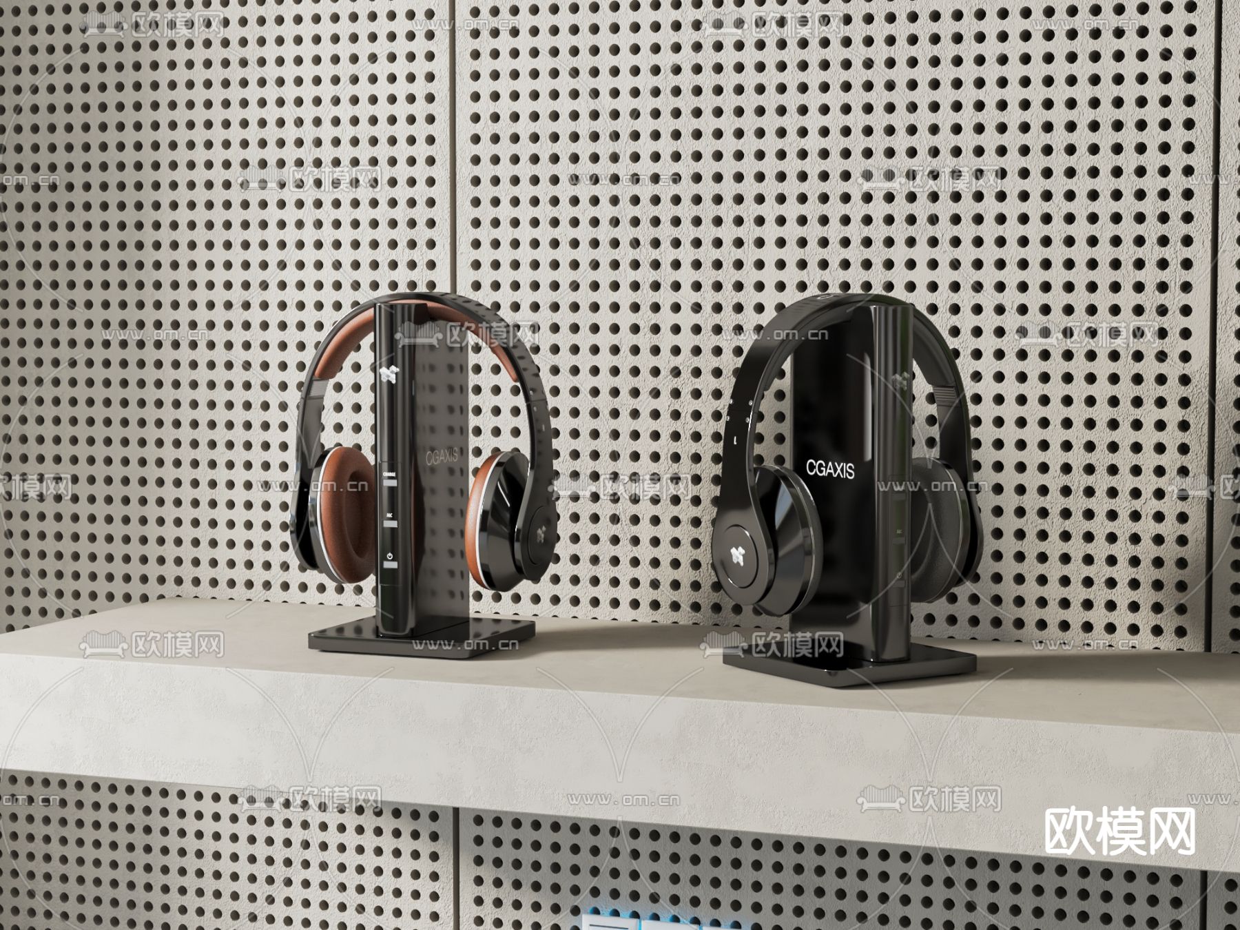 现代耳机su模型下载（渲染图1）