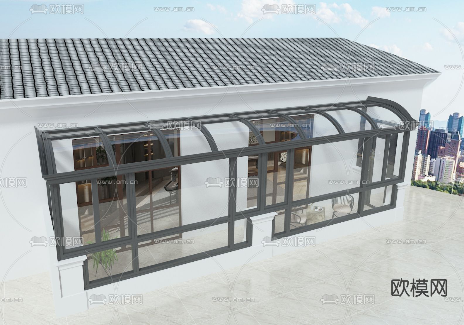 阳光房 露台免费3d模型下载（渲染图3）