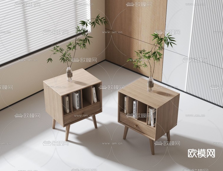 北欧床头柜3d模型下载