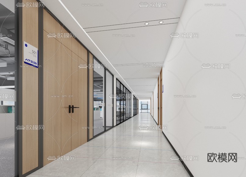 公司走廊 过道3d模型下载