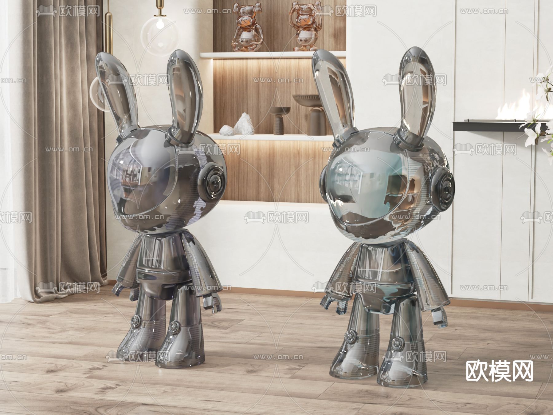 潮玩 雕塑摆件su模型下载（渲染图1）