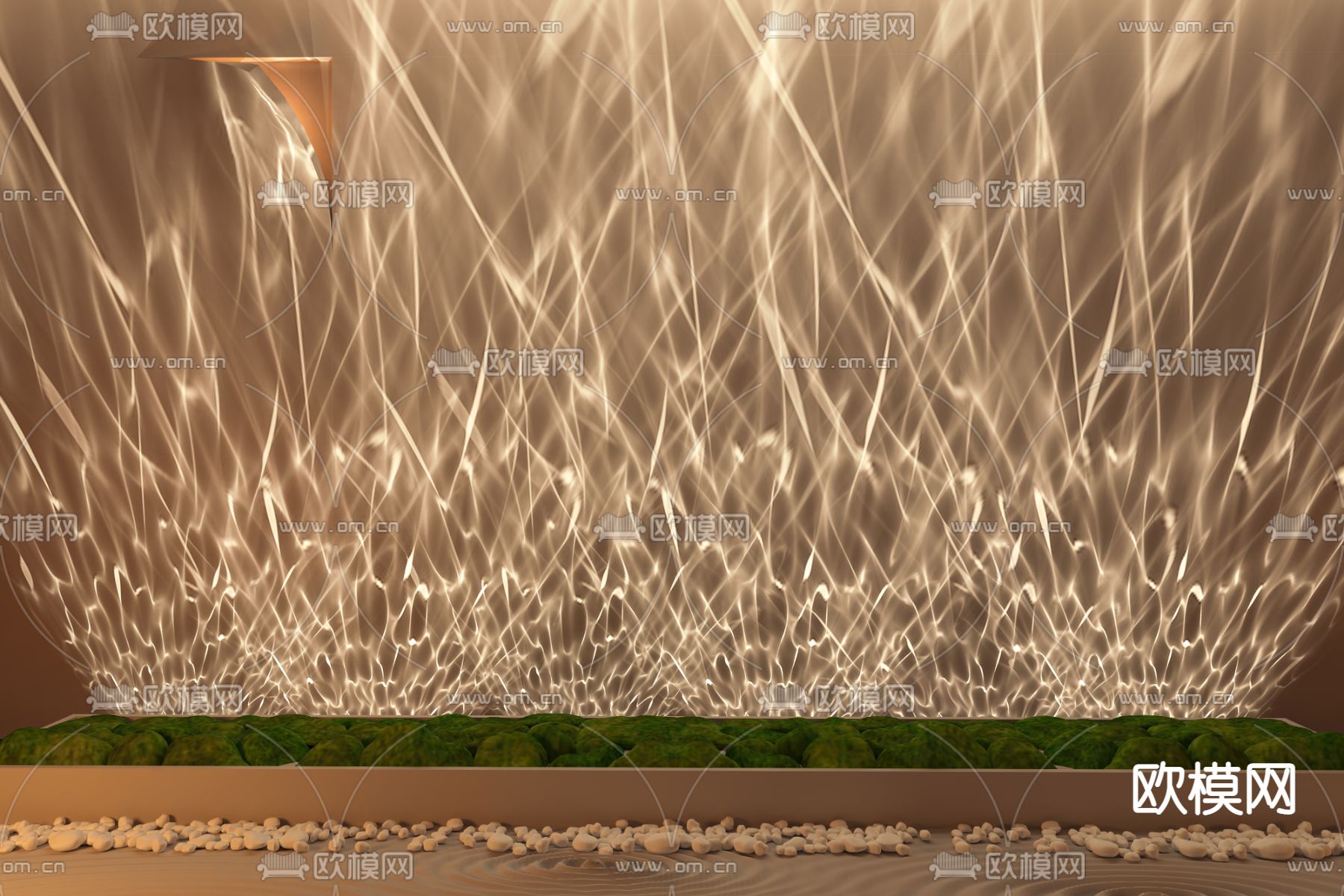 波纹灯 洗墙灯 装饰灯su模型下载（渲染图1）