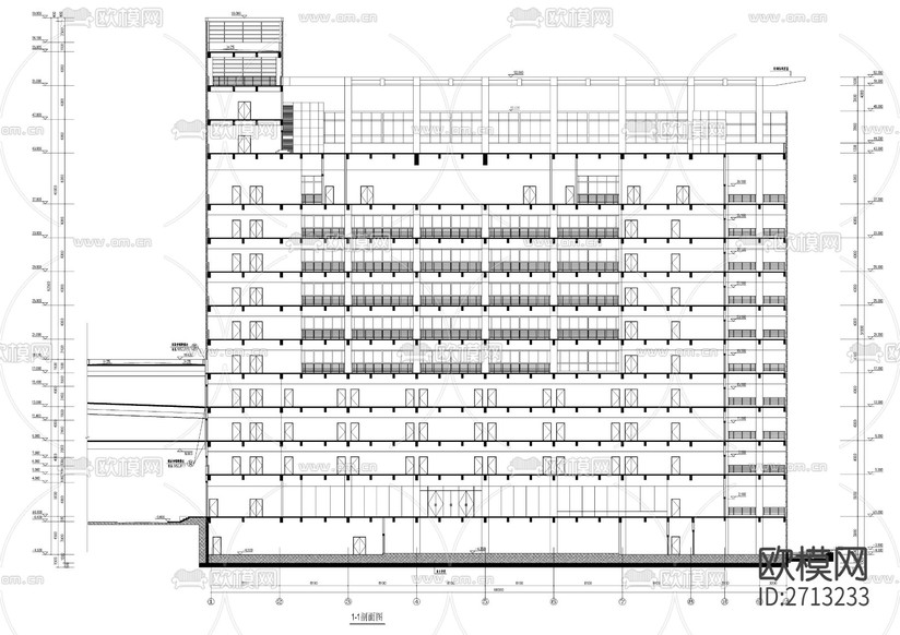 整套研發(fā)辦公樓建筑cad施工圖下載(渲染圖9)