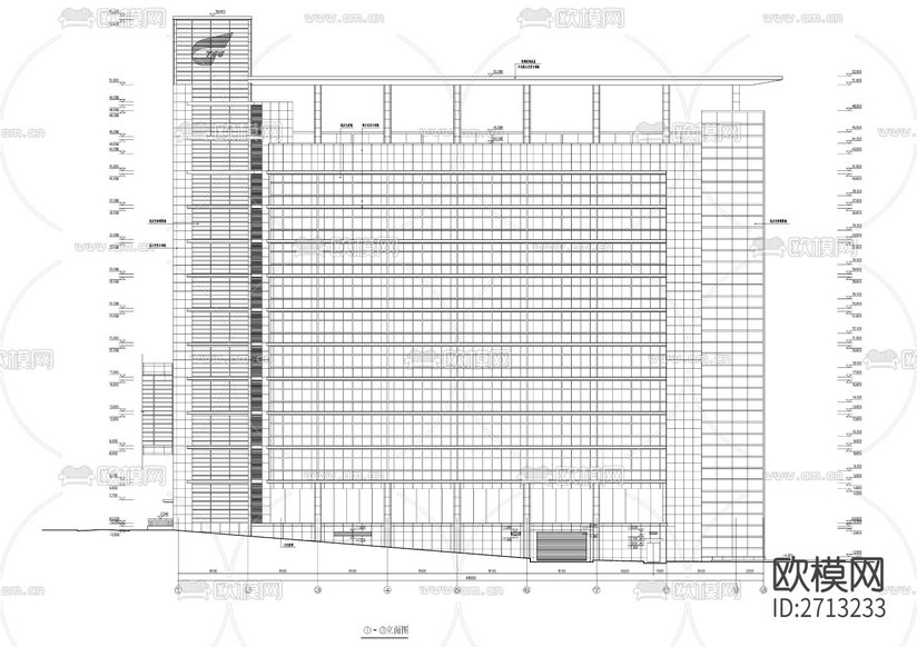 整套研發(fā)辦公樓建筑cad施工圖下載(渲染圖1)