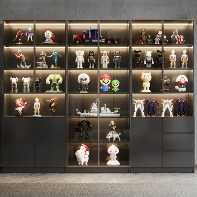  潮玩 手办柜su模型 