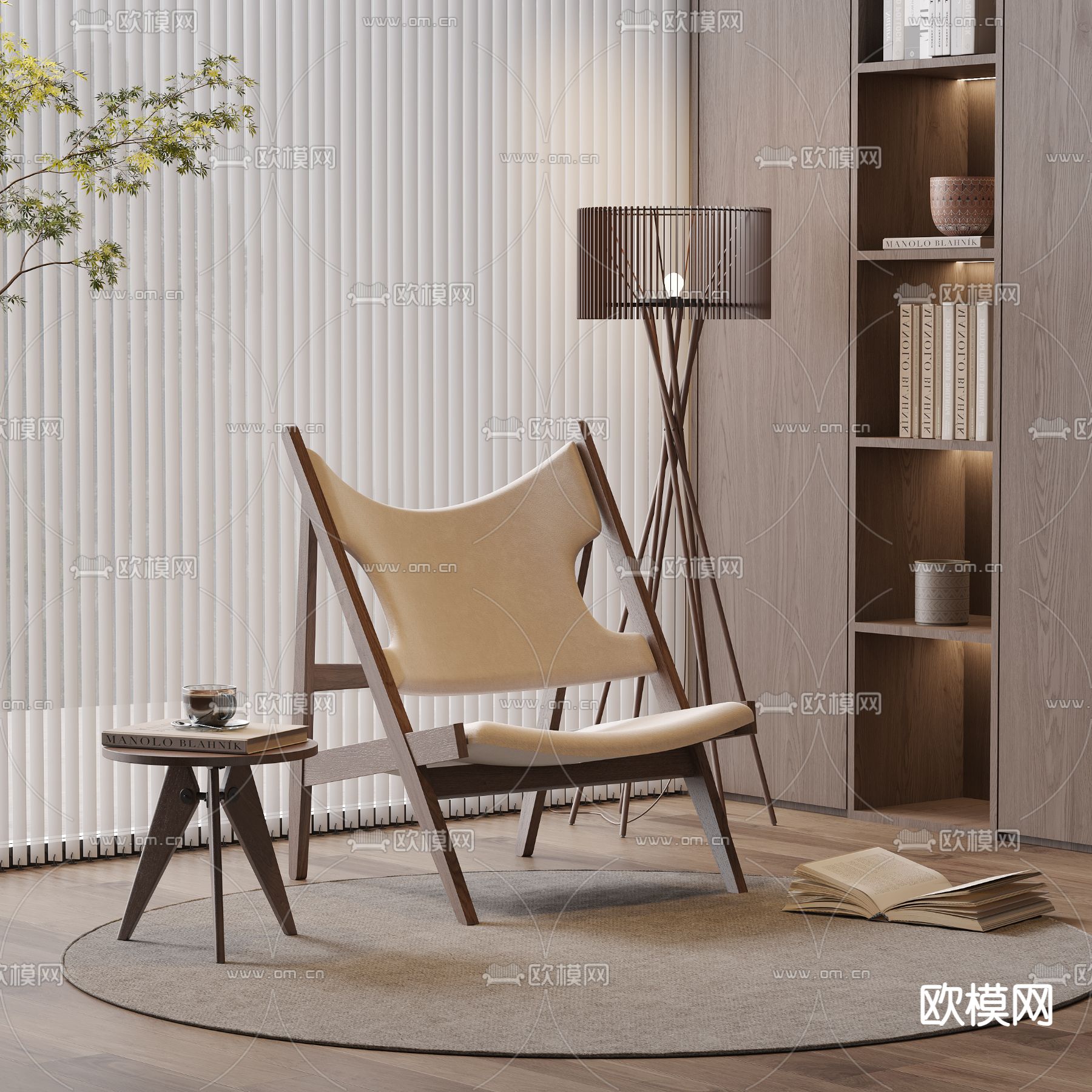 侘寂椅子 休闲椅3d模型下载