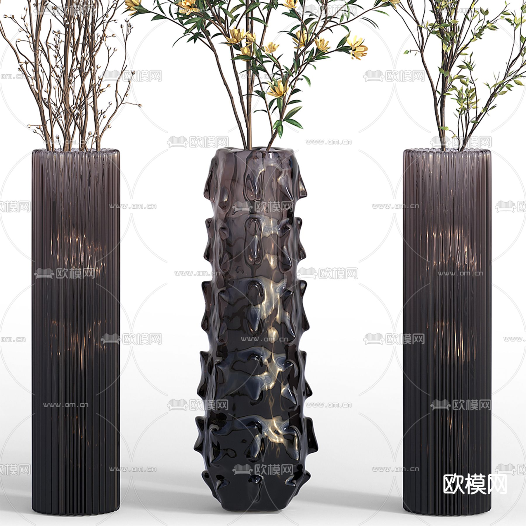 水培绿植 花瓶干支3d模型下载（渲染图2）