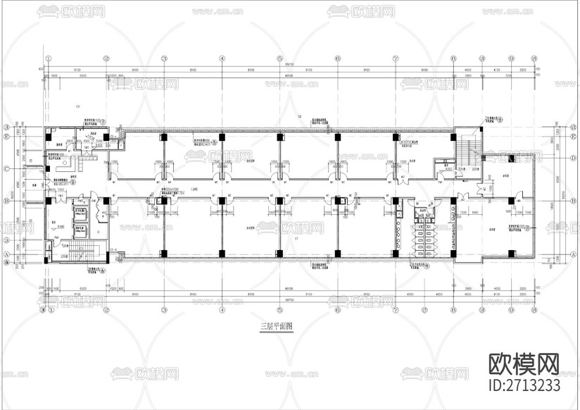 整套研發(fā)辦公樓建筑cad施工圖下載(渲染圖2)
