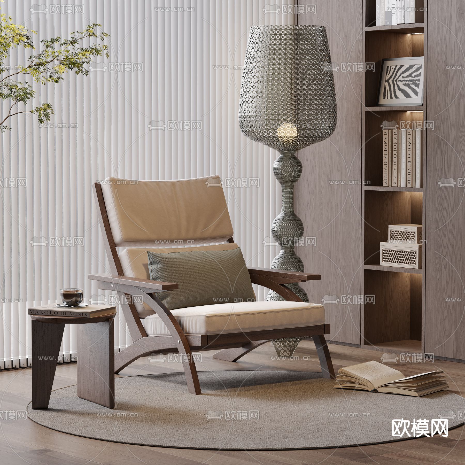 中古风椅子 休闲椅3d模型下载