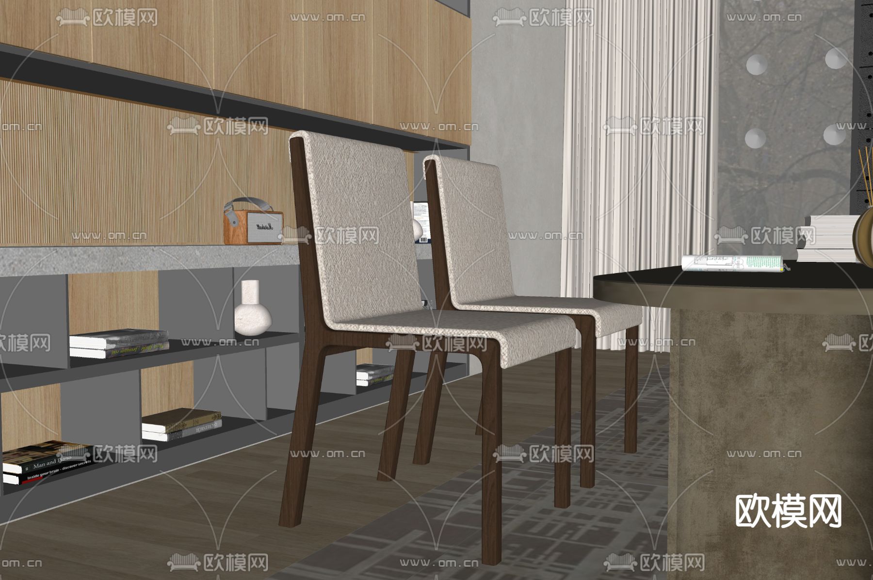 molteni 餐椅su模型下载（渲染图2）