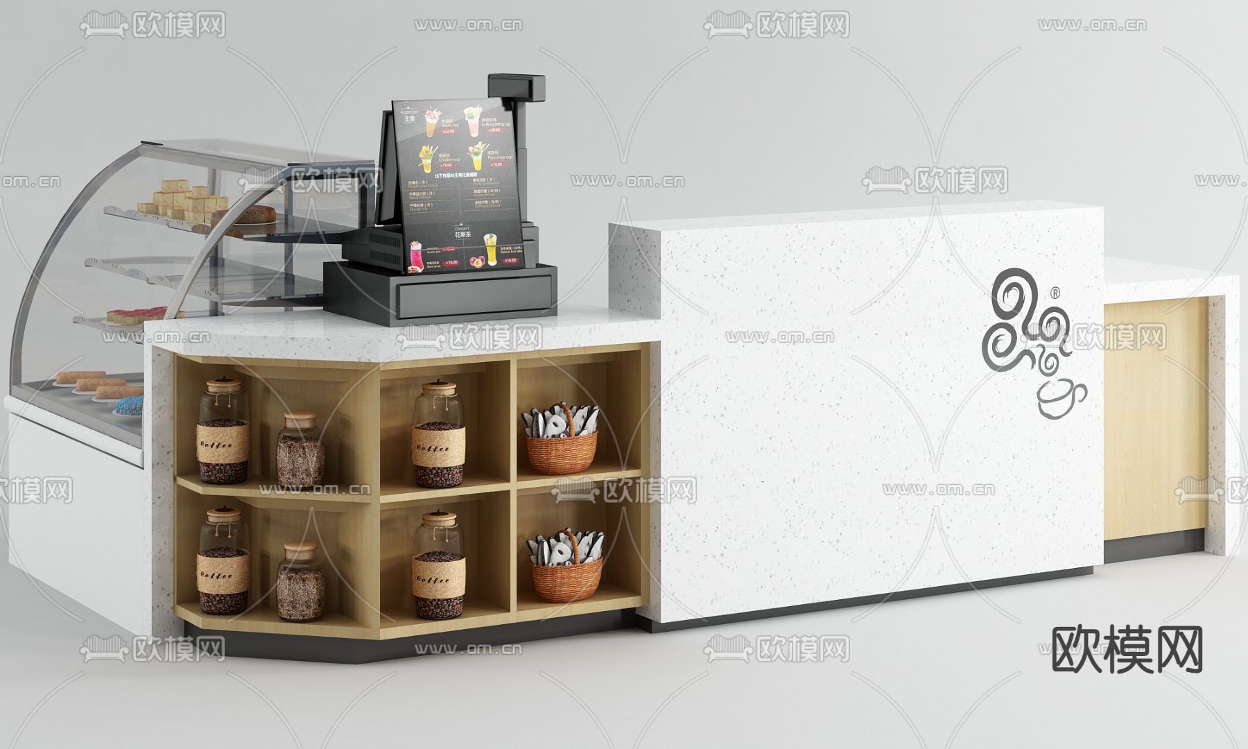 收银台 蛋糕柜3d模型下载
