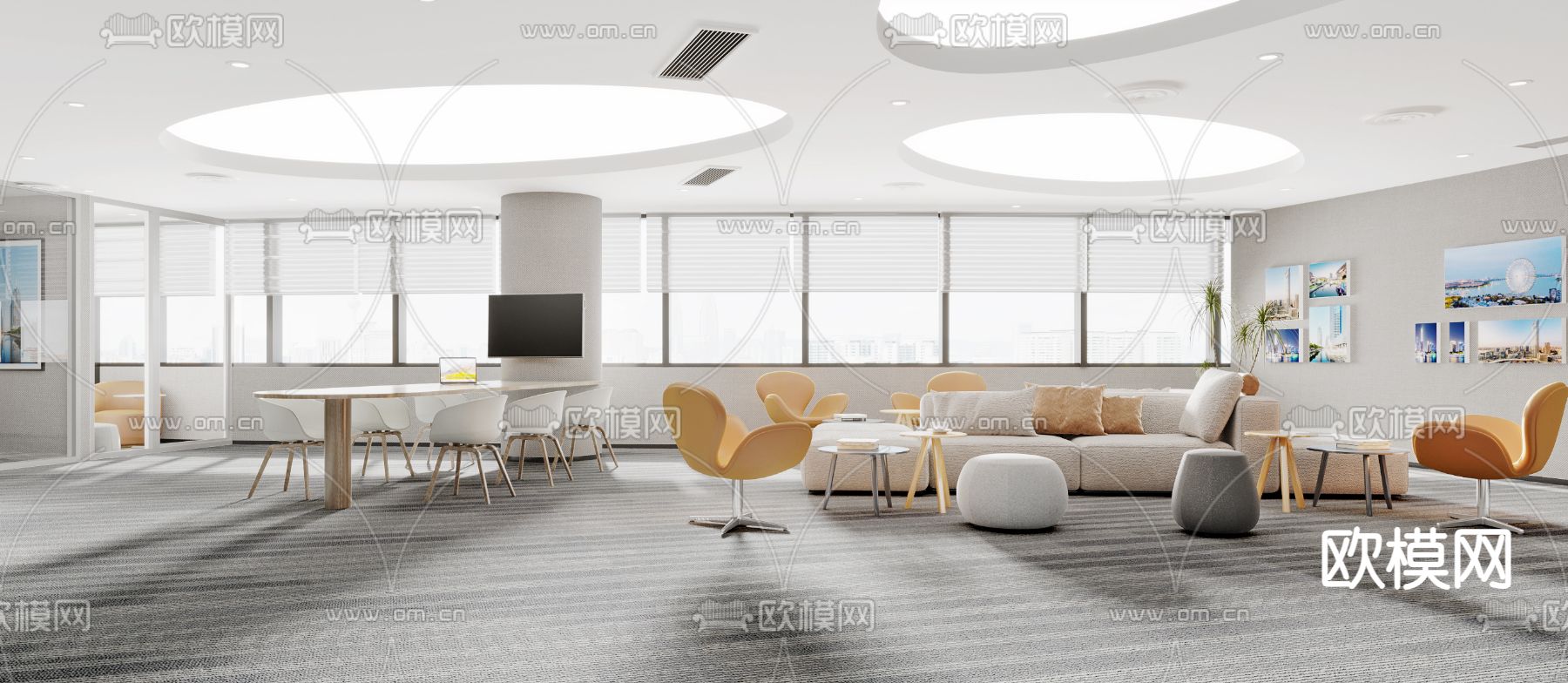 办公室休息区3d模型下载