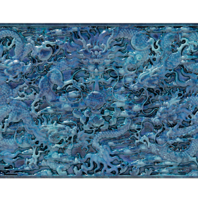  新中式九龙琉璃浮雕su模型 