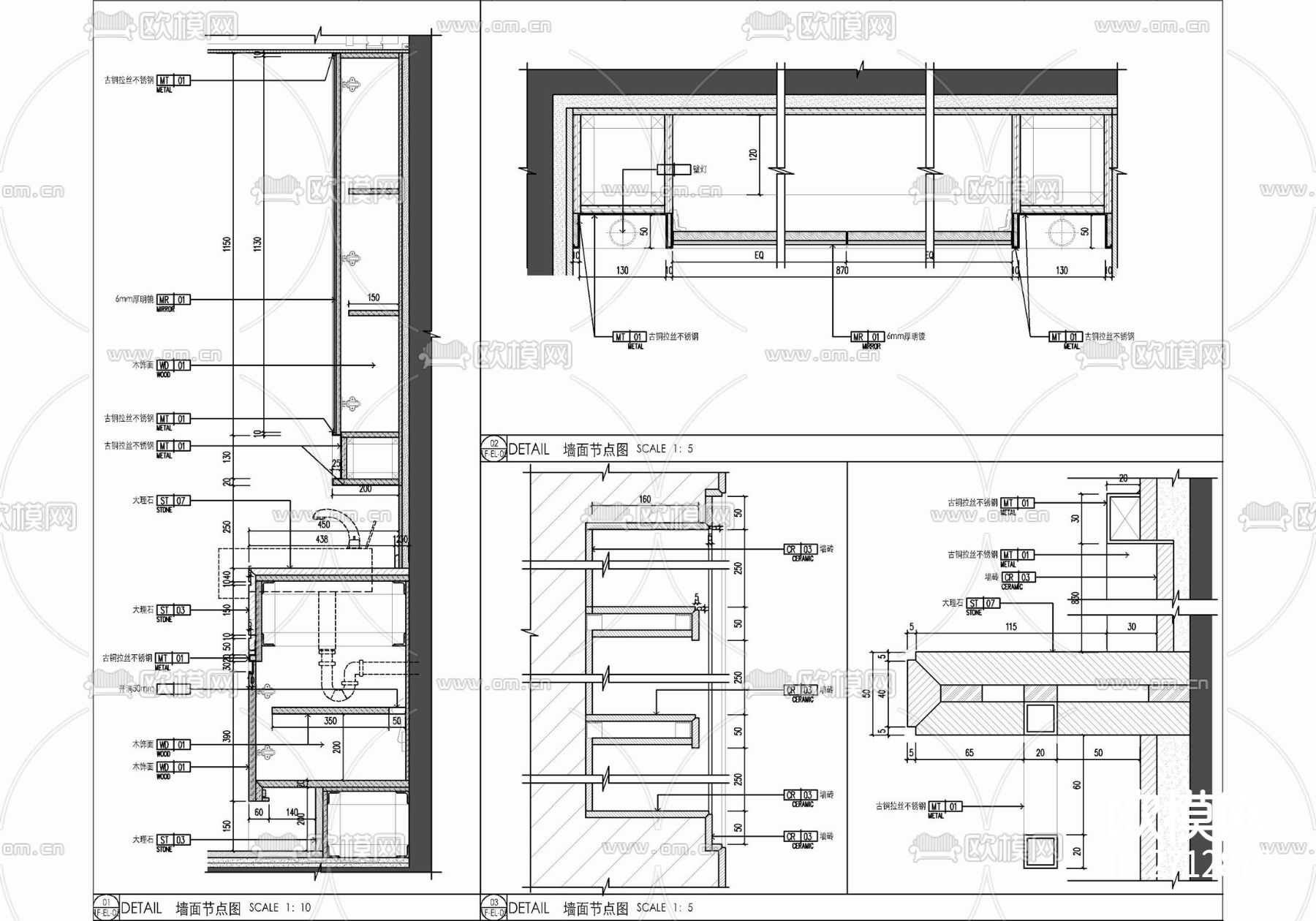 叠墅样板房室内cad施工图下载（渲染图10）