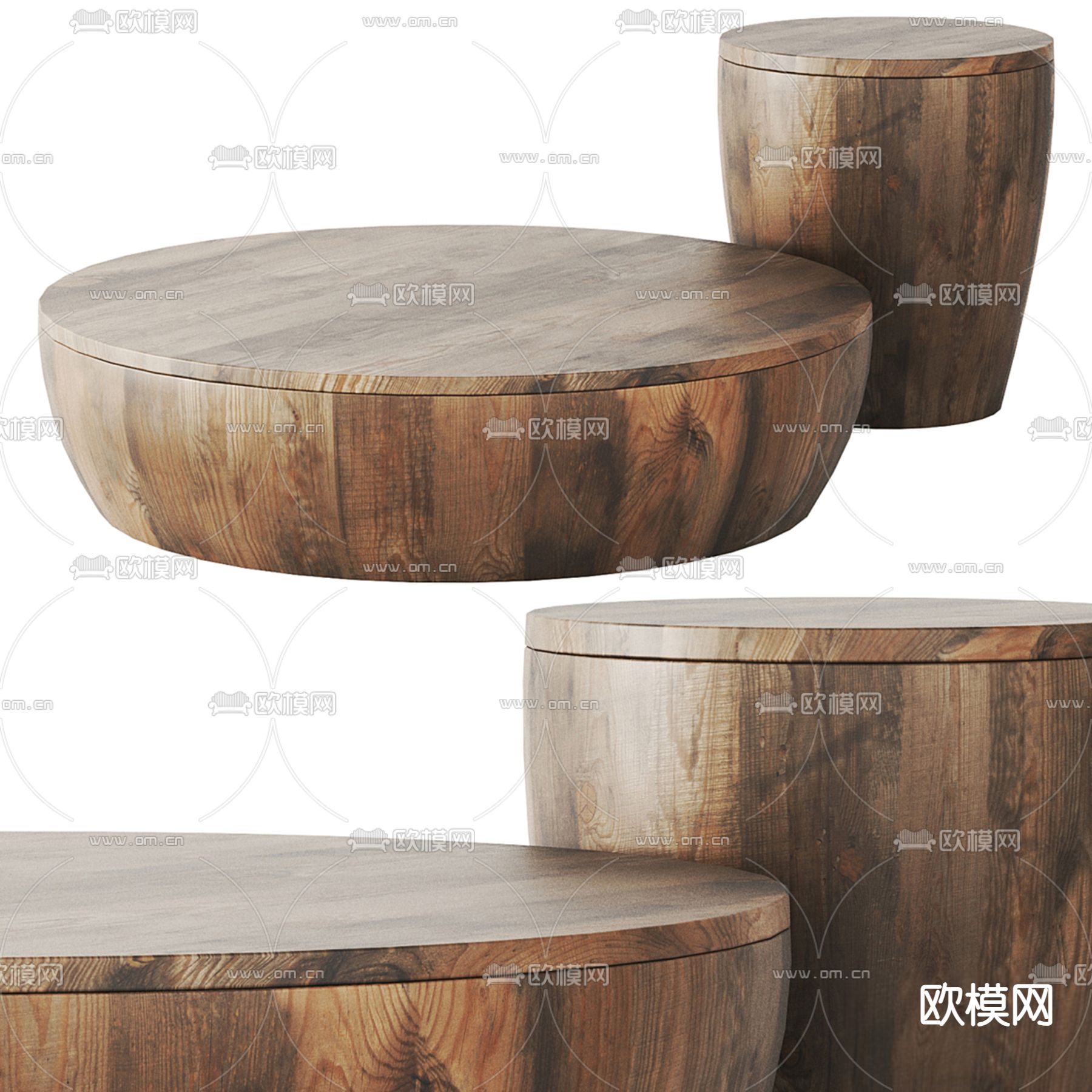 子母茶几3d模型下载（渲染图1）