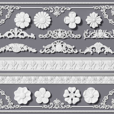  雕花 灯盘 角花su模型 