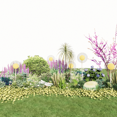  花境 仙人掌 灌木球su模型 