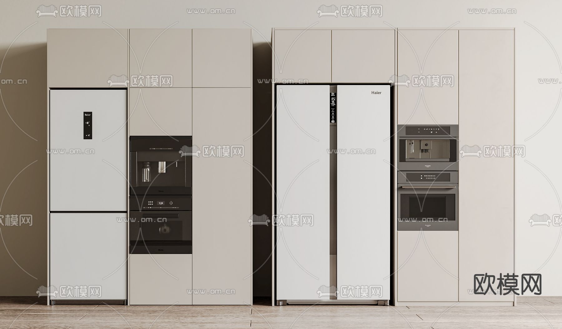 冰箱 烤箱 微波炉su模型下载（渲染图1）