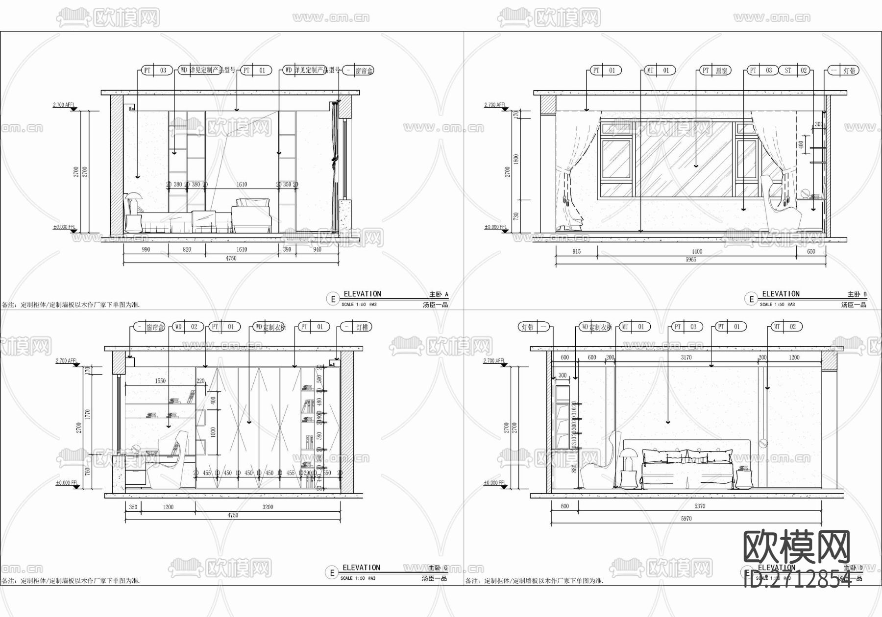 430㎡家装大平层cad施工图下载（渲染图8）