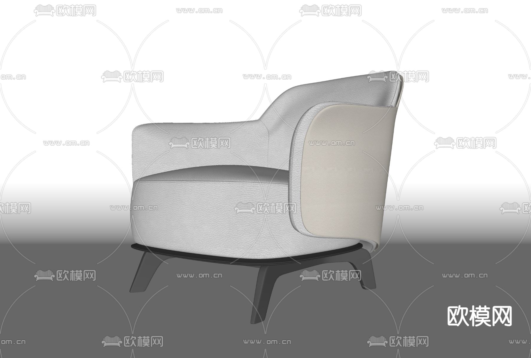 poliform 休闲椅 洽谈椅su模型下载（渲染图2）