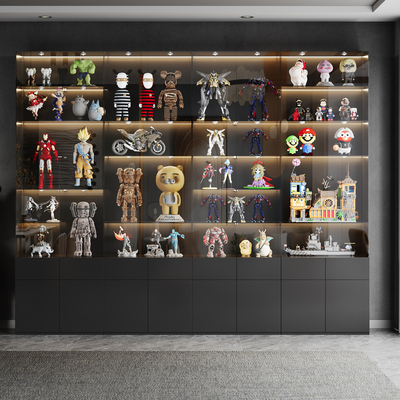  潮玩 手办柜su模型 