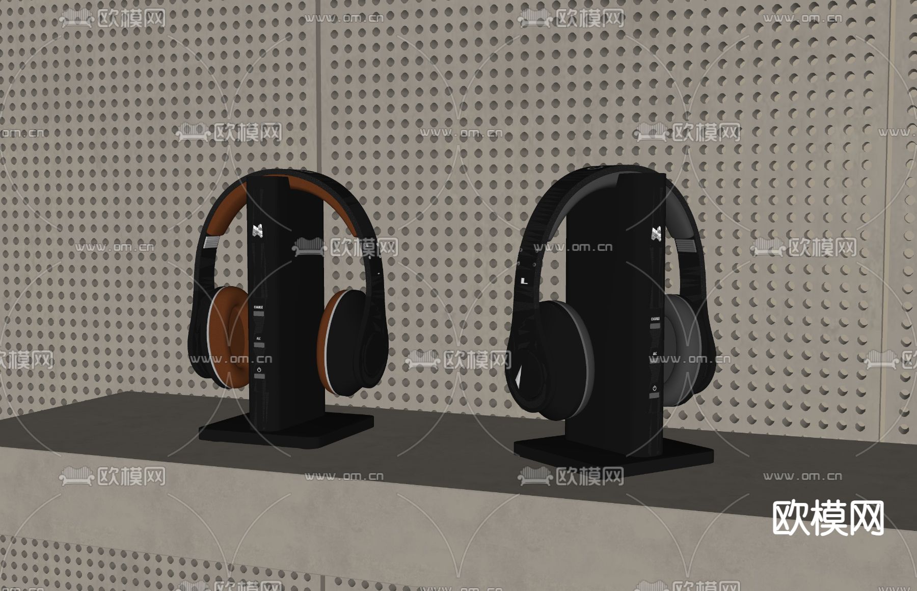 现代耳机su模型下载（渲染图2）