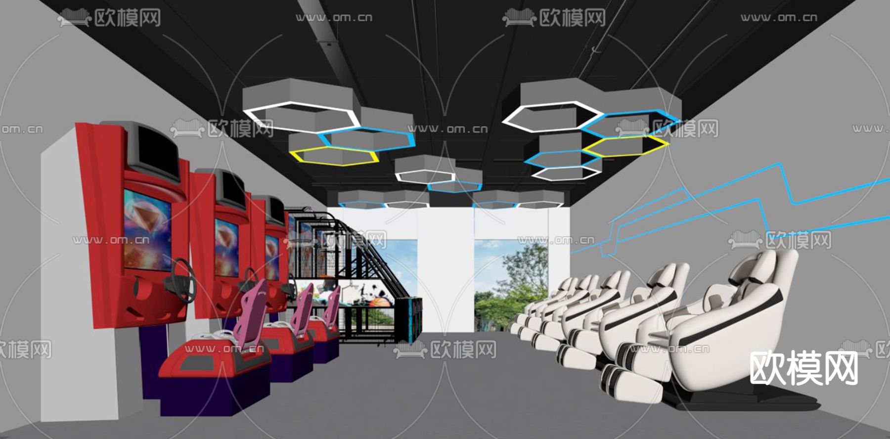 游戏室su模型下载（渲染图2）