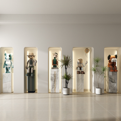  公仔雕塑摆件su模型 