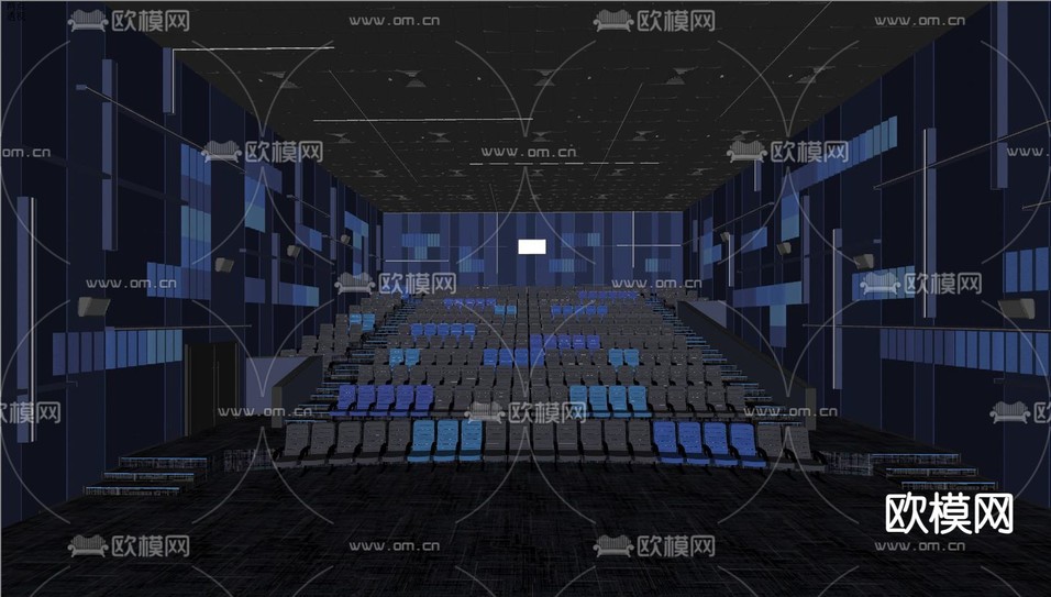 现代电影院su模型下载(渲染图2)
