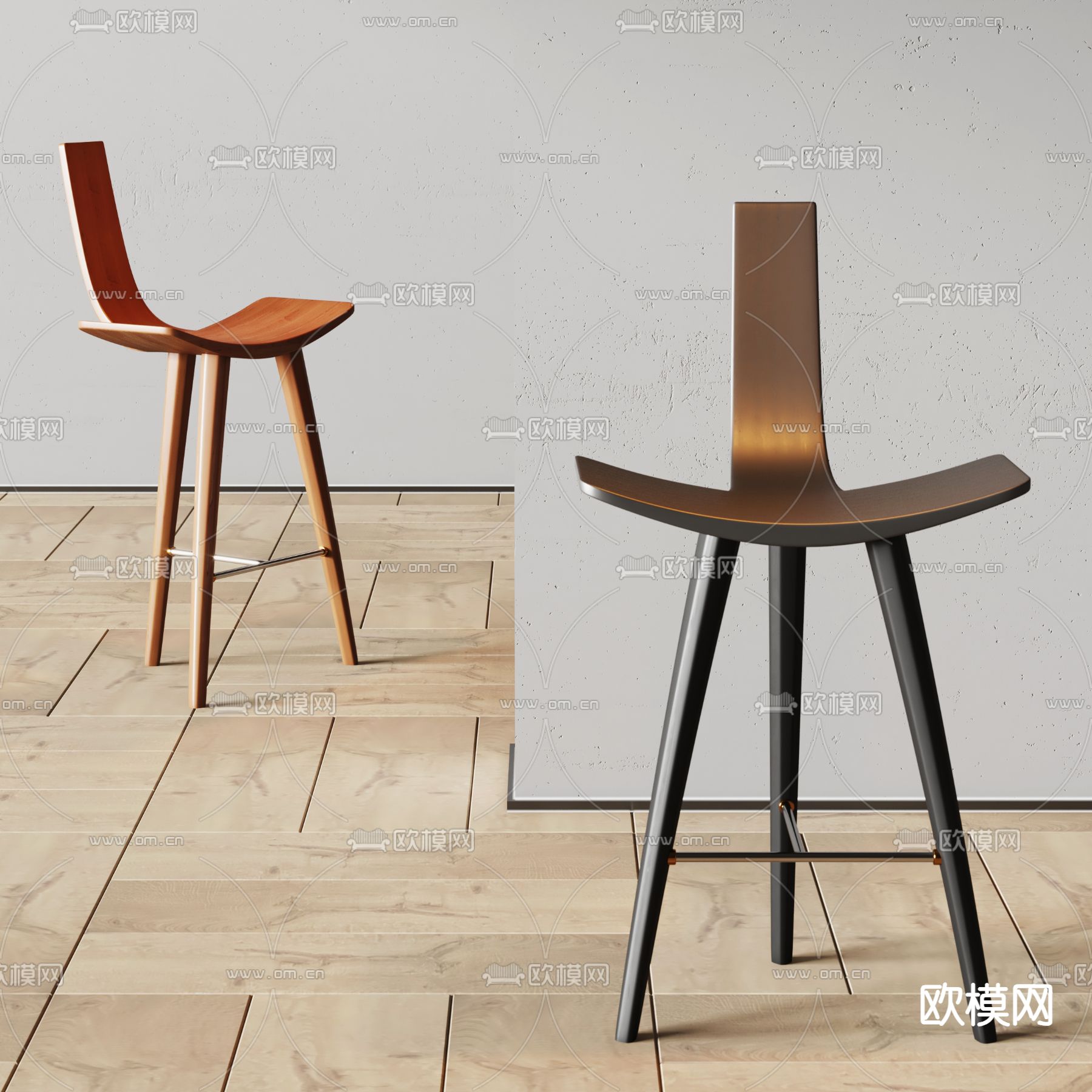 侘寂风椅子su模型下载（渲染图1）